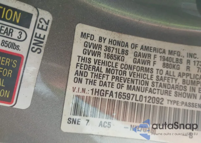 1HGFA16597L012092: 43760111