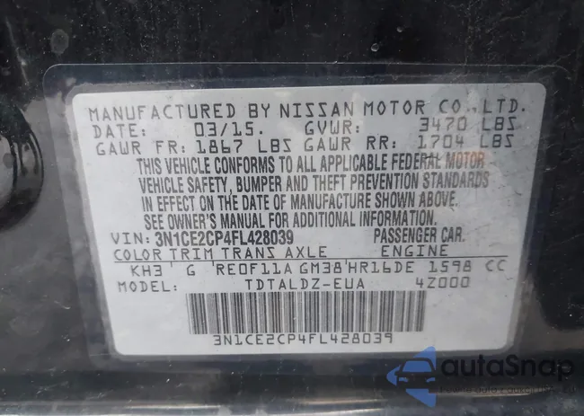 3N1CE2CP4FL428039: 43760379