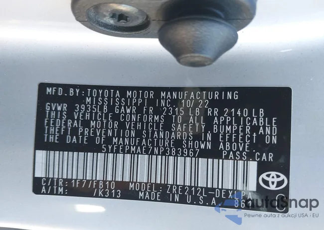 5YFEPMAE7NP383967: 43760478