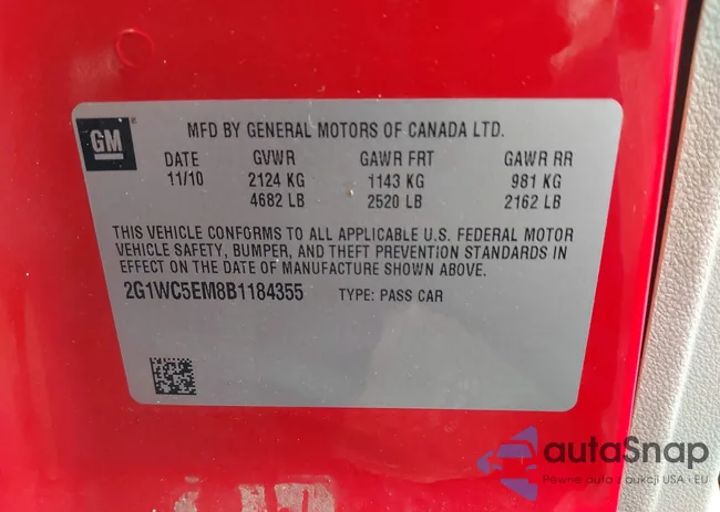 2G1WC5EM8B1184355: 43759613