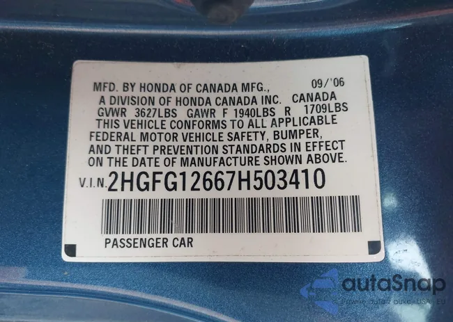 2HGFG12667H503410: 43759655