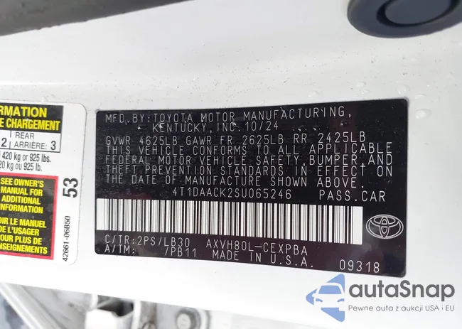 4T1DAACK2SU065246: 43759729