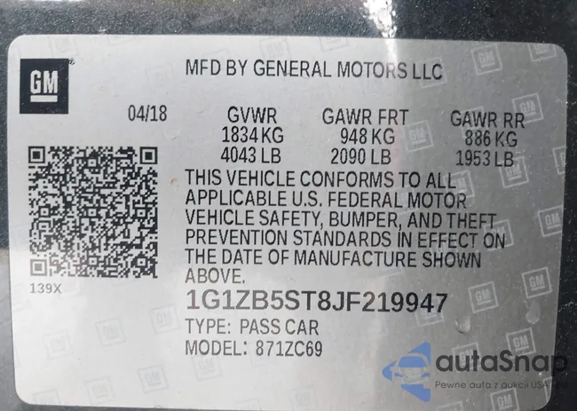 1G1ZB5ST8JF219947: 43759809