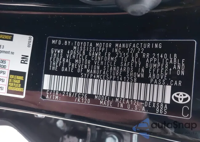 5YFP4MCE5PP141258: 43759820