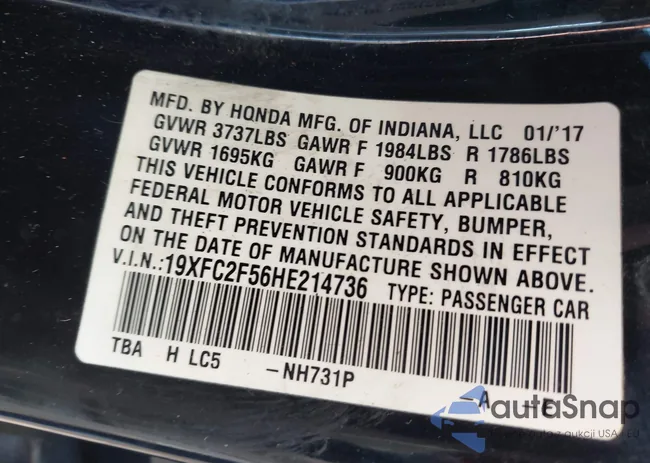 19XFC2F56HE214736: 43759832
