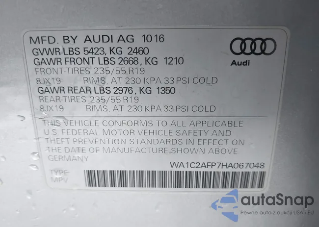 WA1C2AFP7HA067048: 43759942