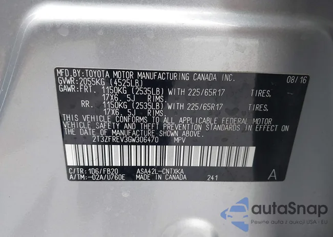 2T3ZFREV3GW306470: 43759988