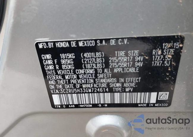 3CZRU5H33GM724614: 43761031