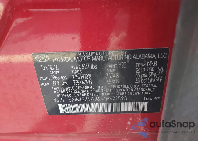 5NMS24AJ6MH322598: 43761040