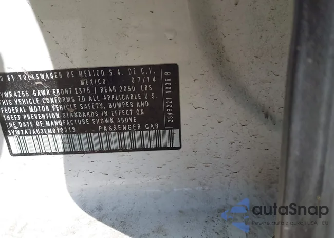 3VW2A7AU3FM013313: 43761075