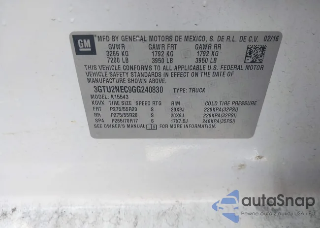 3GTU2NEC9GG240830: 43761253