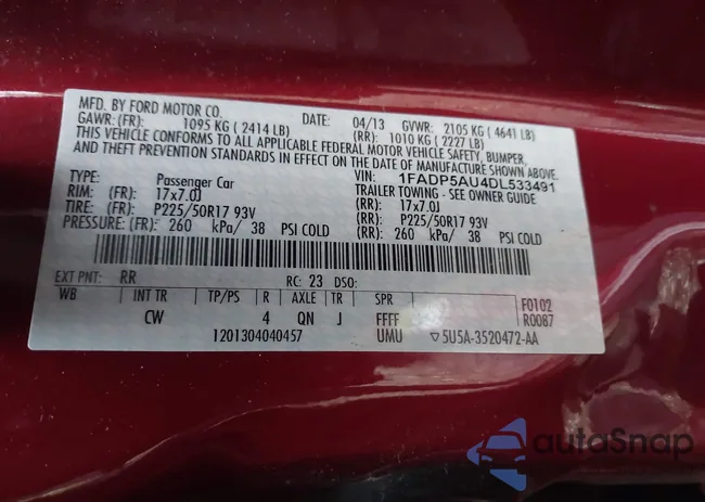 1FADP5AU4DL533491: 43761314