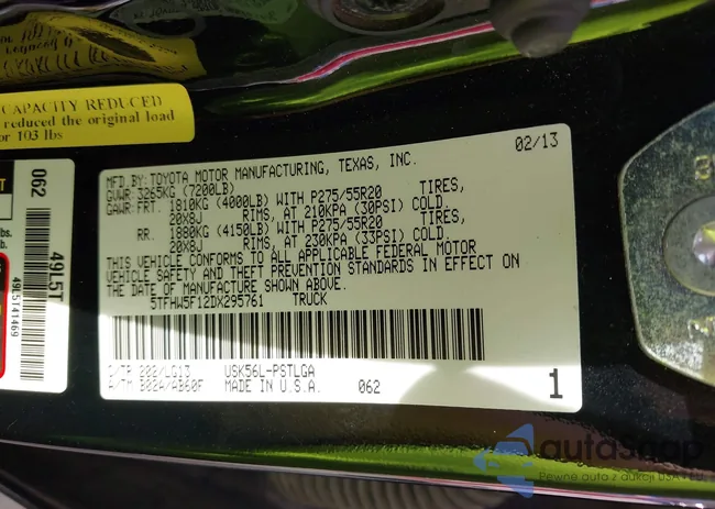 5TFHW5F12DX295761: 43761326