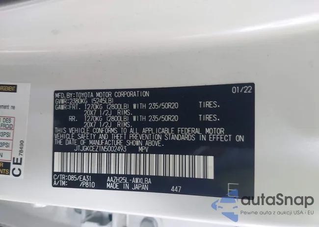 JTJGKCEZ1N5002493: 43761348