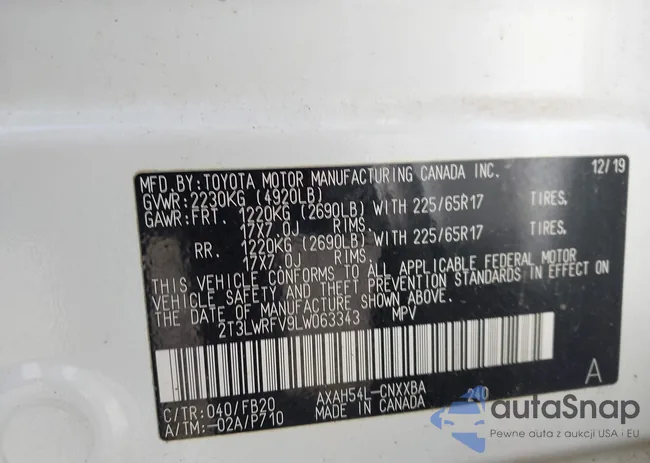 2T3LWRFV9LW063343: 43761384