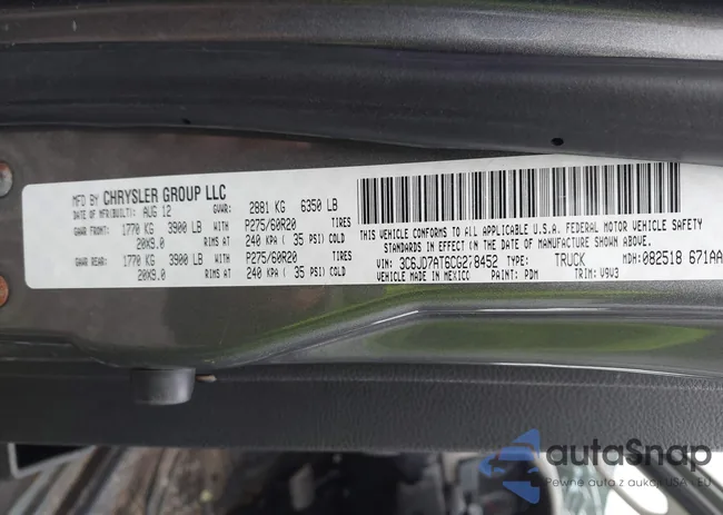 3C6JD7AT6CG278452: 43761401