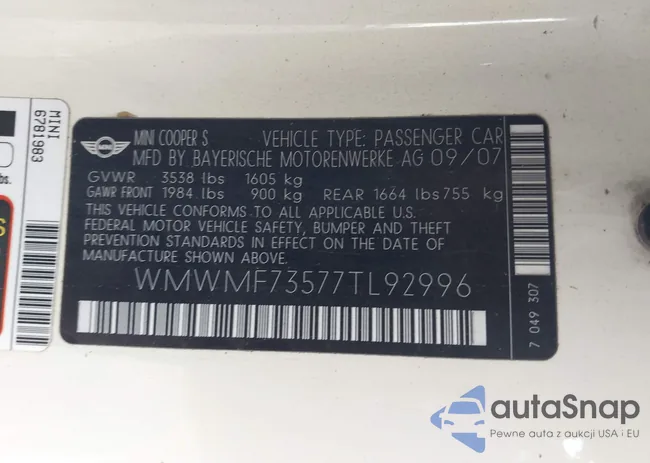 WMWMF73577TL92996: 43761406