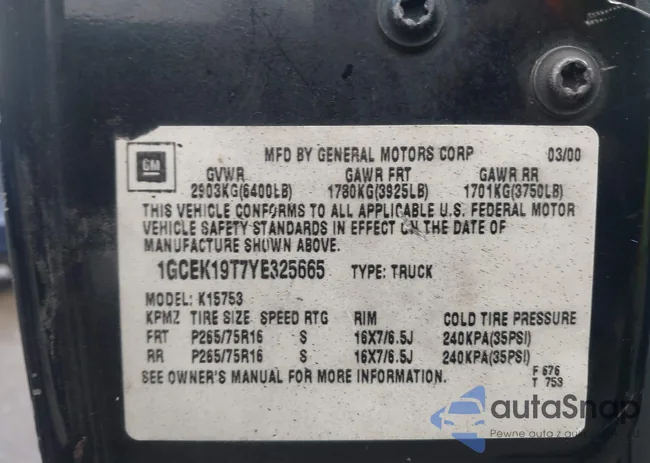 1GCEK19T7YE325665: 43761411