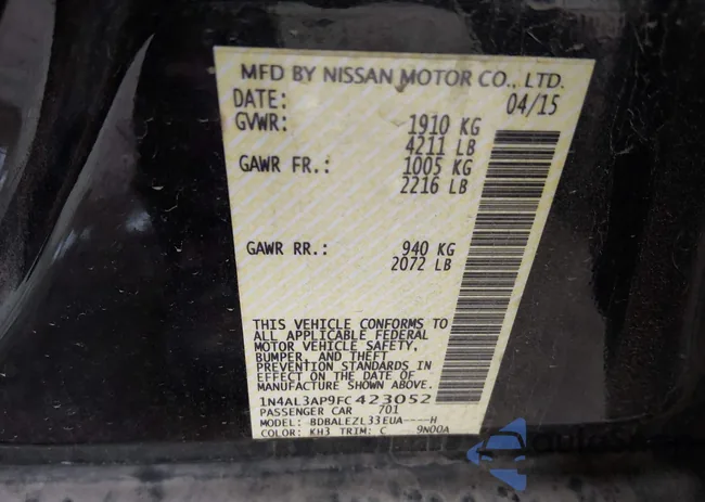 1N4AL3AP9FC423052: 43761470