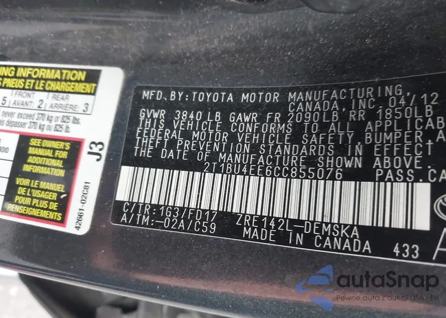 2T1BU4EE6CC855076: 43761504