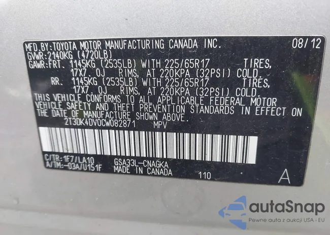 2T3DK4DV0CW082871: 43761510