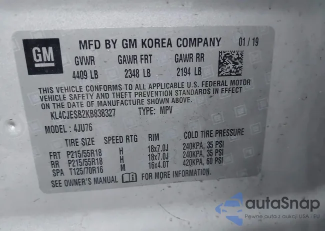 KL4CJESB2KB838327: 43761517