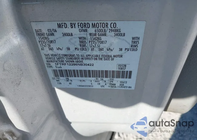 1FTRF12286NB30422: 43761525