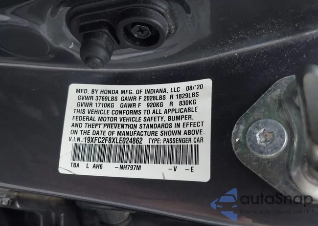 19XFC2F8XLE024862: 43761572