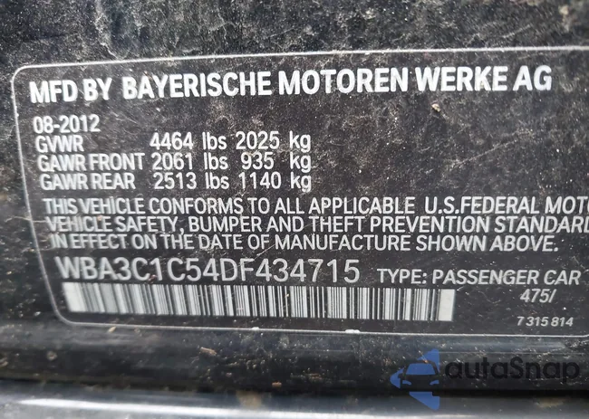 WBA3C1C54DF434715: 43761584