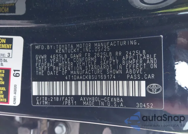 4T1DAACK8SU169174: 43760608