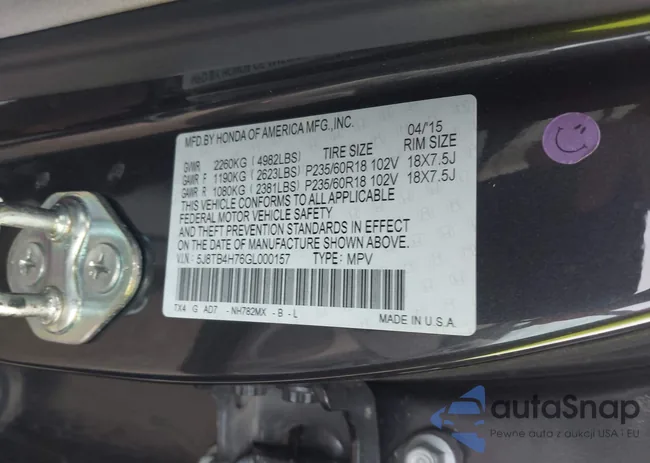 5J8TB4H76GL000157: 43760749