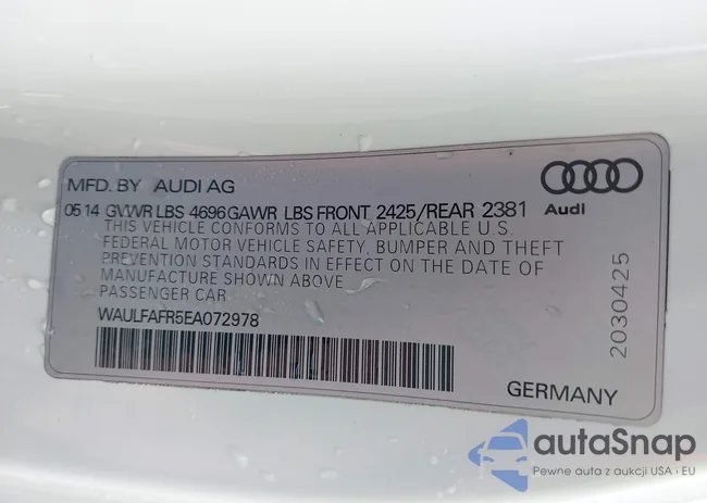 WAULFAFR5EA072978: 43760751