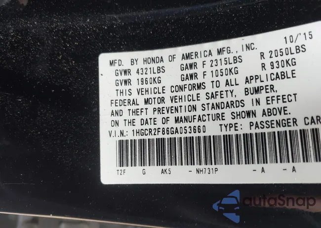 1HGCR2F86GA053660: 43760817