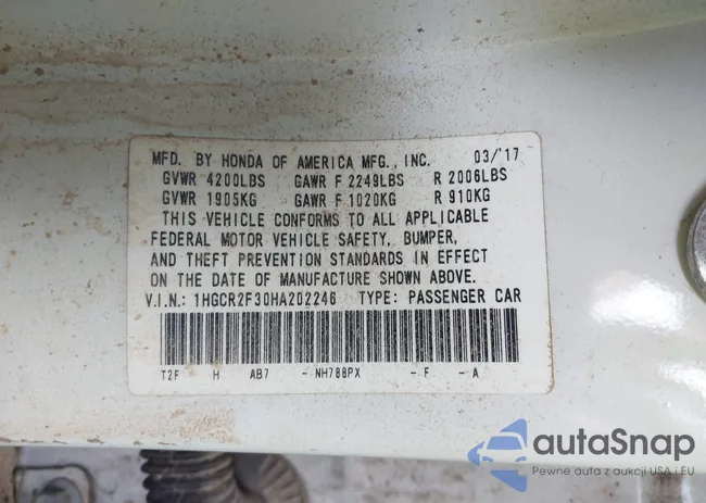 1HGCR2F30HA202246: 43760865