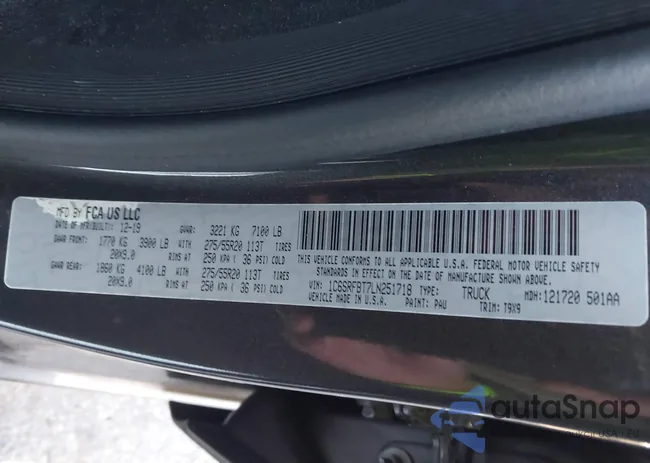 1C6SRFBT7LN251718: 43760889