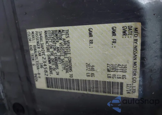 1N4AL3AP2FC234582: 43760903