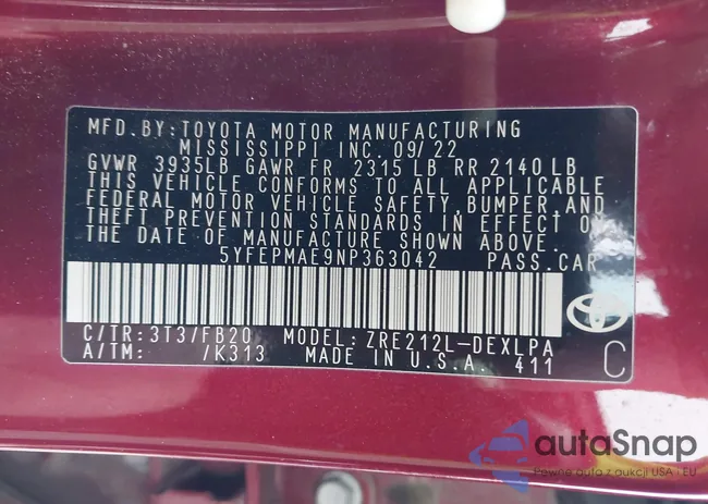 5YFEPMAE9NP363042: 43762291