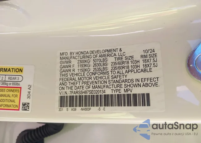 7FARS5H87SE020134: 43762423