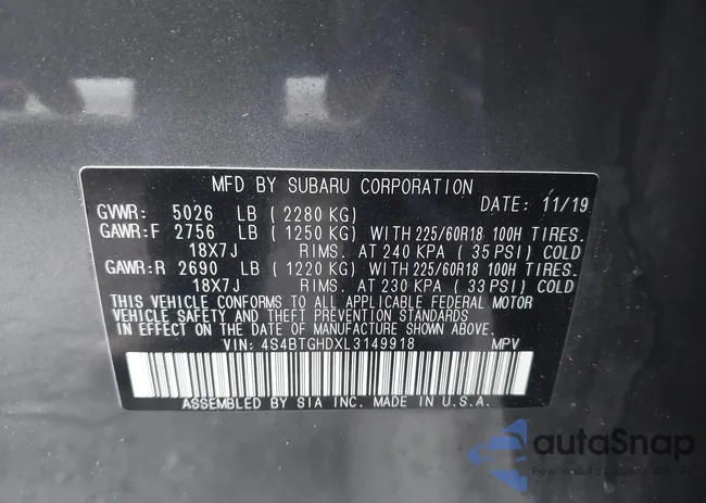 4S4BTGHDXL3149918: 43762455