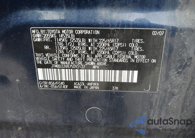 JTMBD33V875092137: 43762506