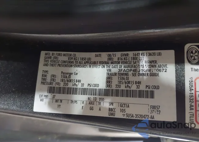 3FADP4EJ1GM110672: 43761609