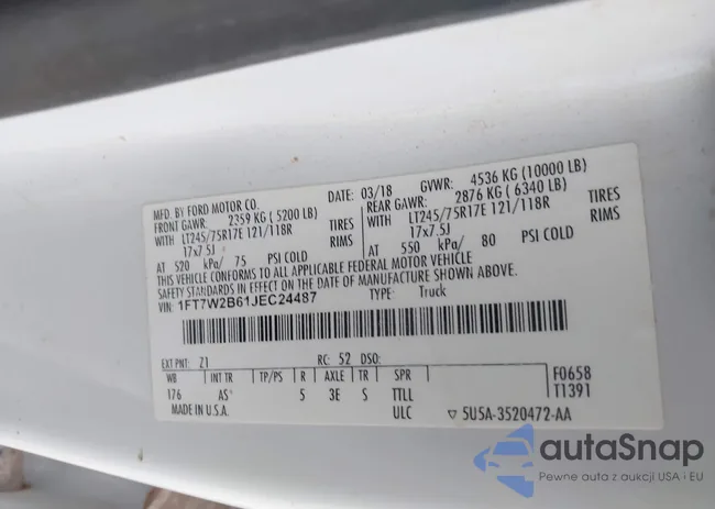 1FT7W2B61JEC24487: 43761646