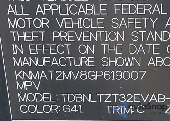 KNMAT2MV8GP619007: 43761724