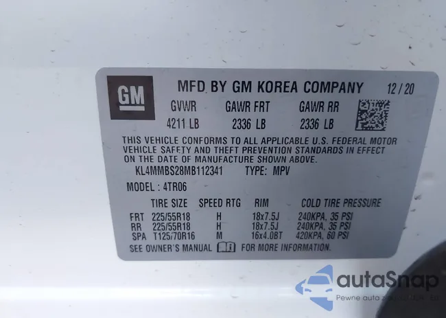 KL4MMBS28MB112341: 43761737