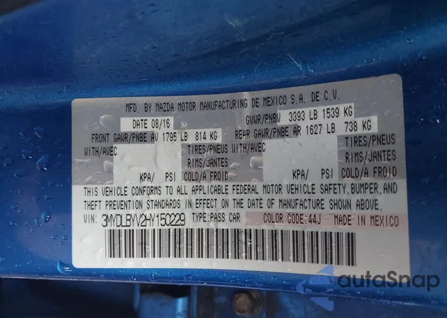 3MYDLBYV2HY150229: 43763101