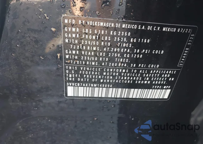 3VVCB7AX7NM149894: 43763111