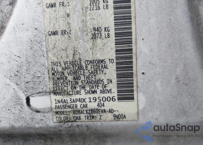 1N4AL3AP4DC195006: 43763210