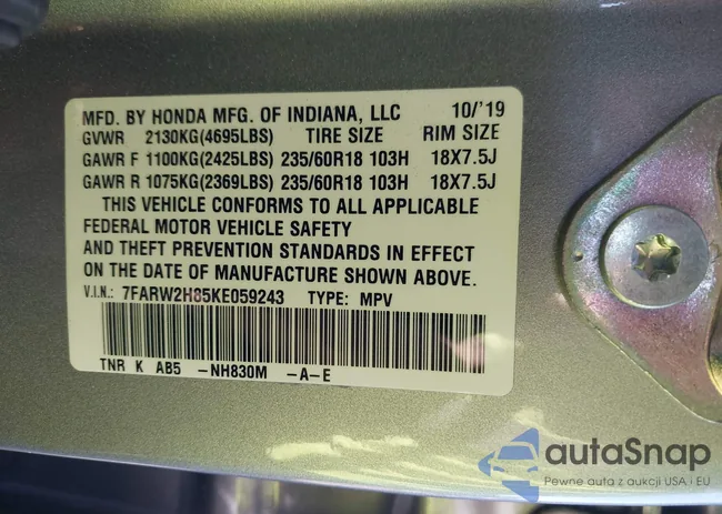 7FARW2H85KE059243: 43763234
