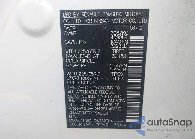 KNMAT2MT7KP542184: 43763242