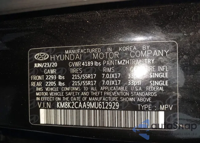 KM8K2CAA9MU612929: 43763267